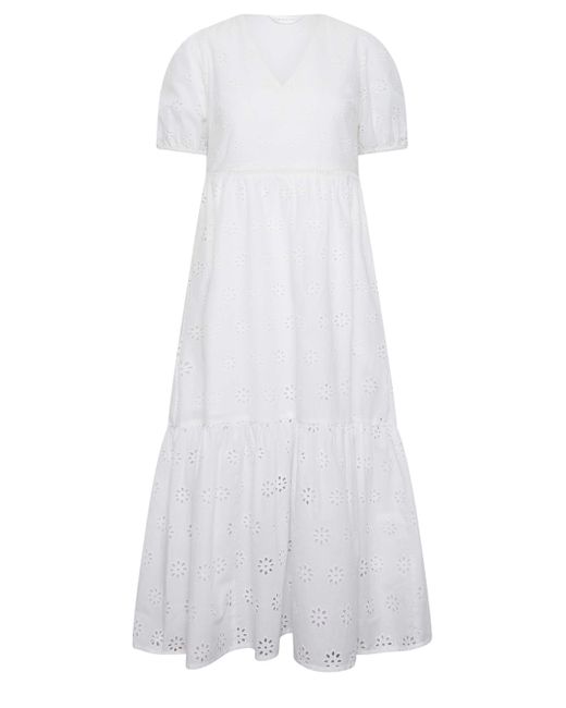 PixieGirl White Broderie Short Sleeve Maxi Dress