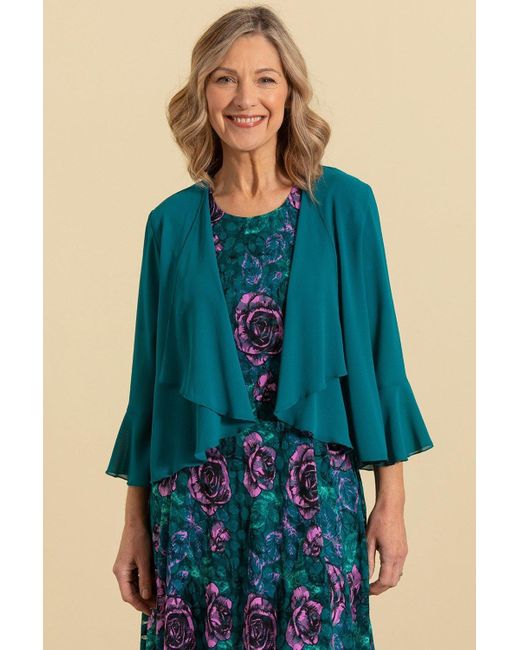 Anna Rose Blue Bell Sleeve Chiffon Cover Up