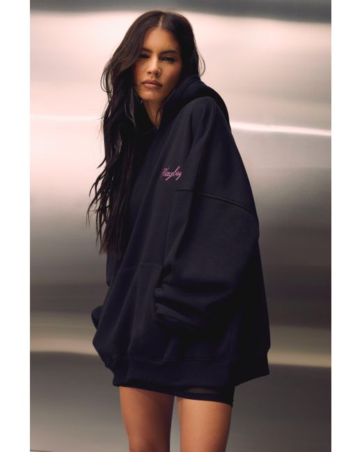 MissPap Playboy Oversized Magazine Print Hoodie in Black | Lyst UK