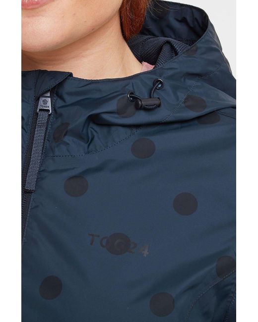 TOG24 Blue 'kilnsey' Polka Dot Waterproof Jacket