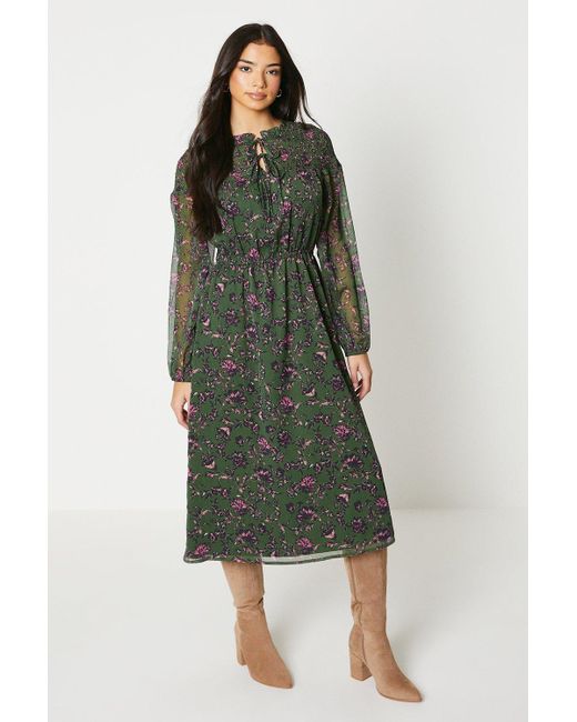 Oasis chiffon top midi dress