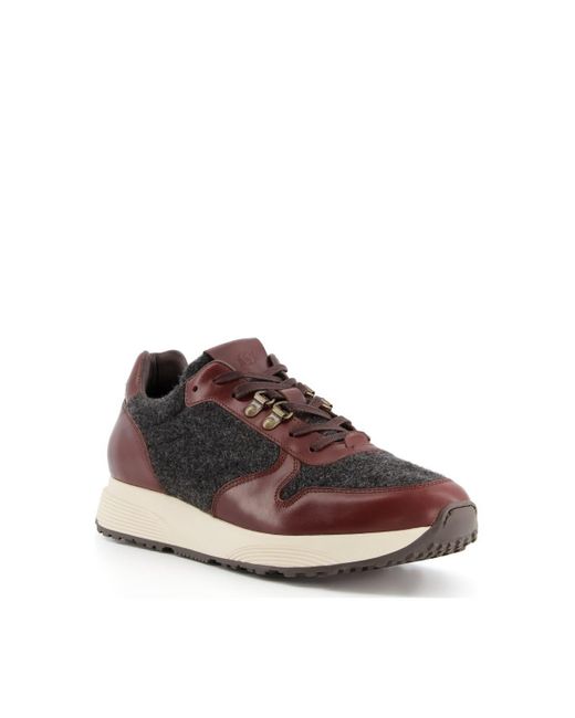 Dune Brown 'toast' Leather Trainers for men