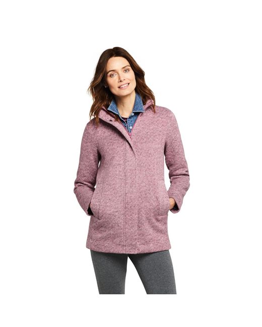 Lands' End Pink Sweater Fleece Coat