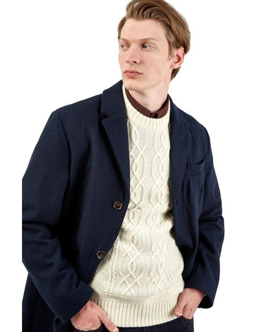 Ben Sherman Blue Wool-blend Overcoat for men
