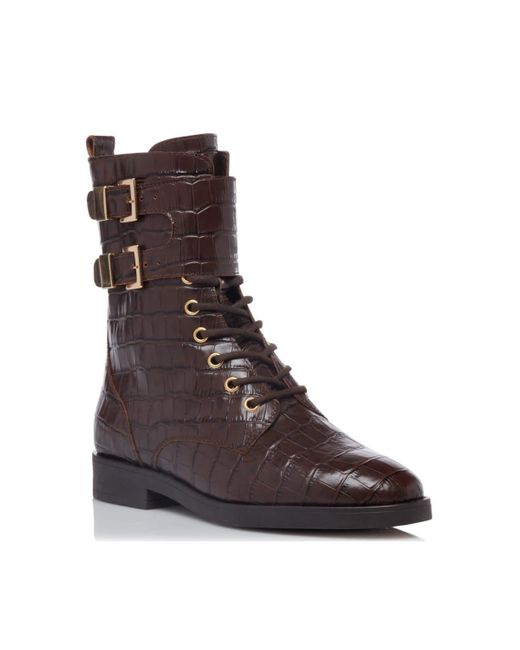 Dune Brown 'pictor' Leather Biker Boots