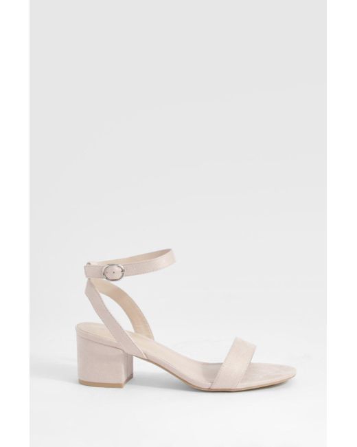 Boohoo Natural Low Block Barely There Heels