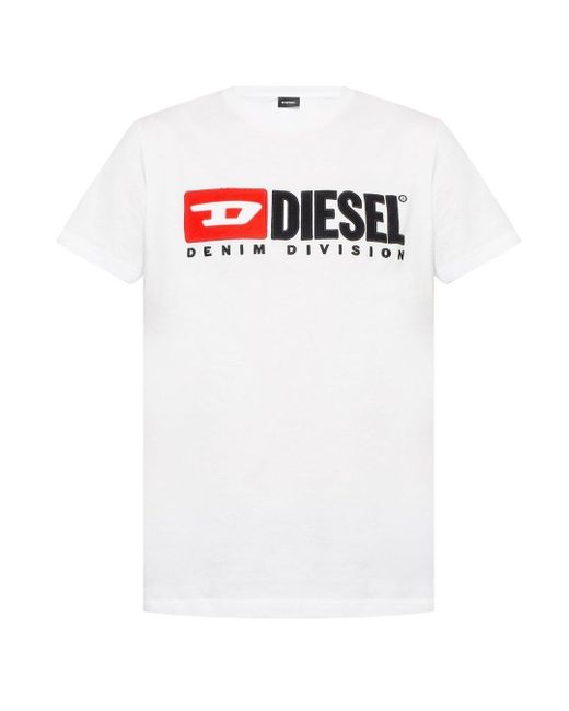 DIESEL T-diego-division Logo White T-shirt for men