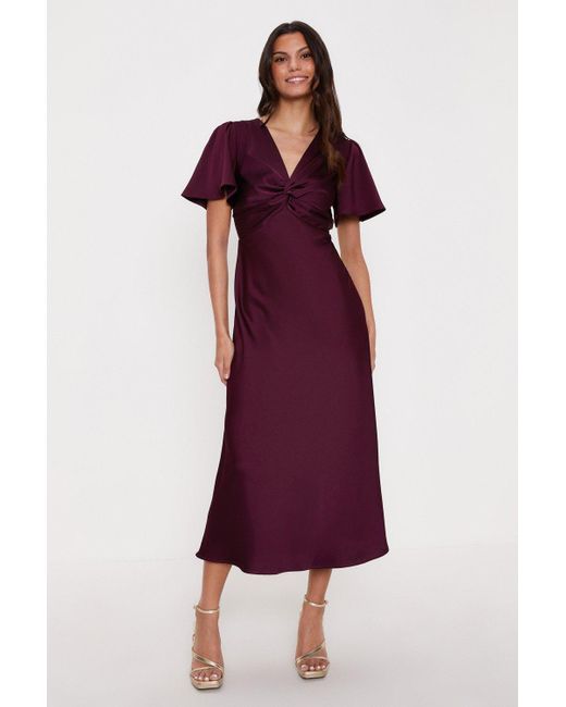 Oasis satin bodice lace midi clearance dress