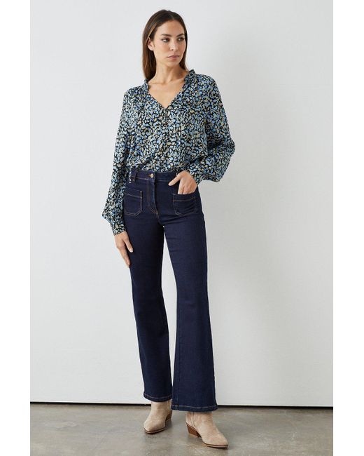 PRINCIPLES Blue Spot Button Detail Top