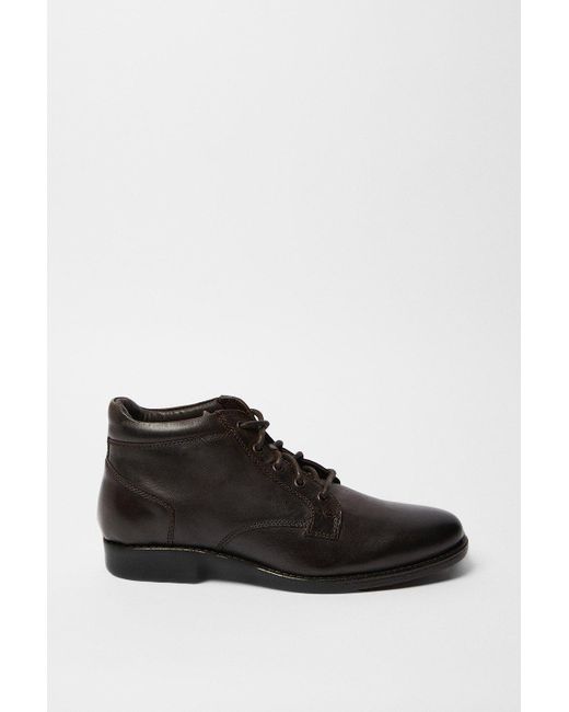 MAINE Black : Dean Leather Lace Up Chukka Boot for men