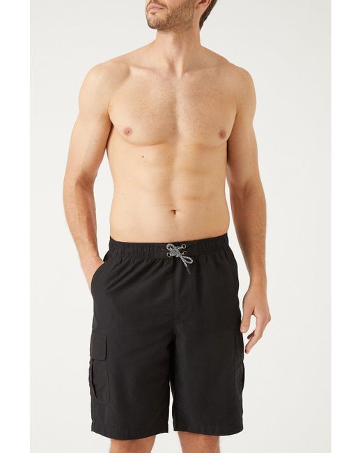 Mantaray Black Quick Dry Cargo Swimshort for men