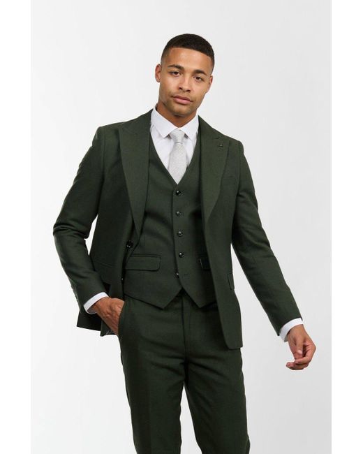 Harry Brown London Green Ralph Wool Tweed Three Piece Slim Fit Suit for men