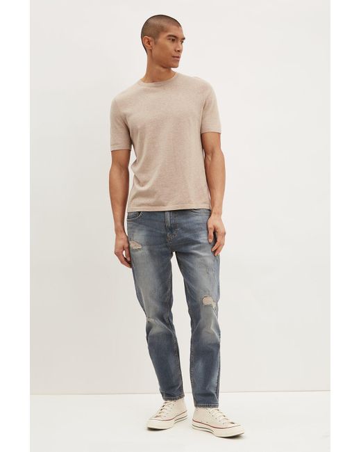 Burton Tapered Grey Blue Jeans for men