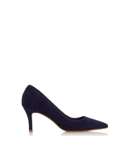 Dune Blue 'andina' Suede Court Shoes