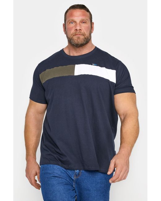 BadRhino Blue Cut & Sew Chest Panel T-shirt for men