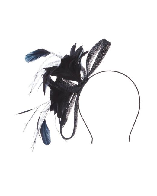 Roman Black Loop And Feather Band Fascinator