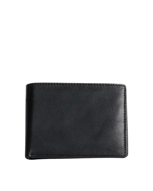 Barney's Originals Black Smooth 8 Slot Leather Wallet for men