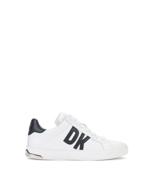 DKNY Abeni Lace Up Court Sneaker White/black
