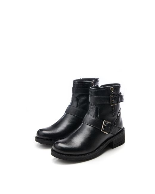 Moda In Pelle Black 'aabby' Leather Ankle Boots