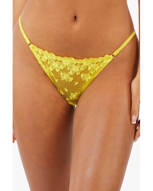 Playful Promises Yellow Audre Embroidery Brief