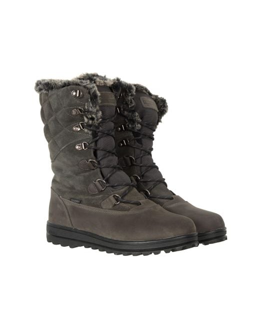 Mountain Warehouse Black Vostock Snow Boots Waterproof Warm Winter Shoes