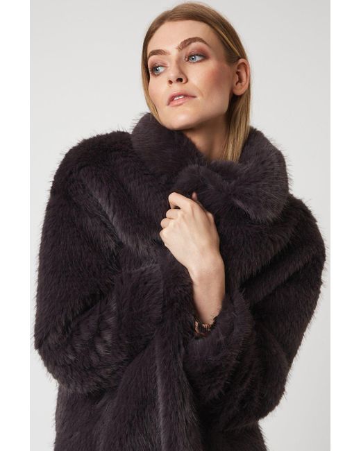 James Lakeland Black Luxury Faux Fur Coat