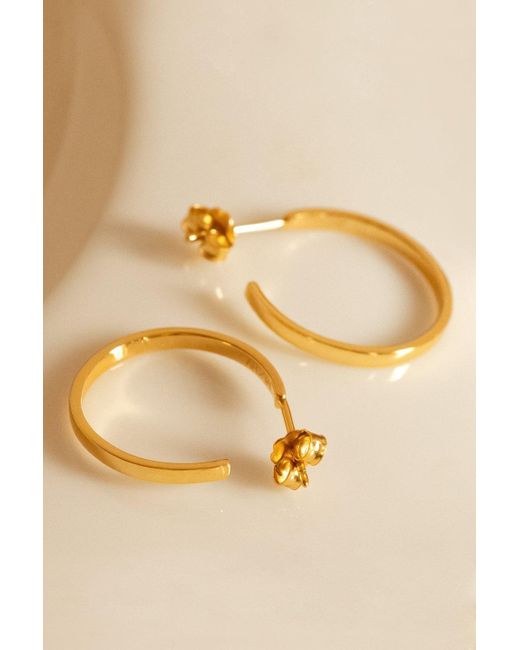 MUCHV Metallic Gold Thin Hoop Earrings