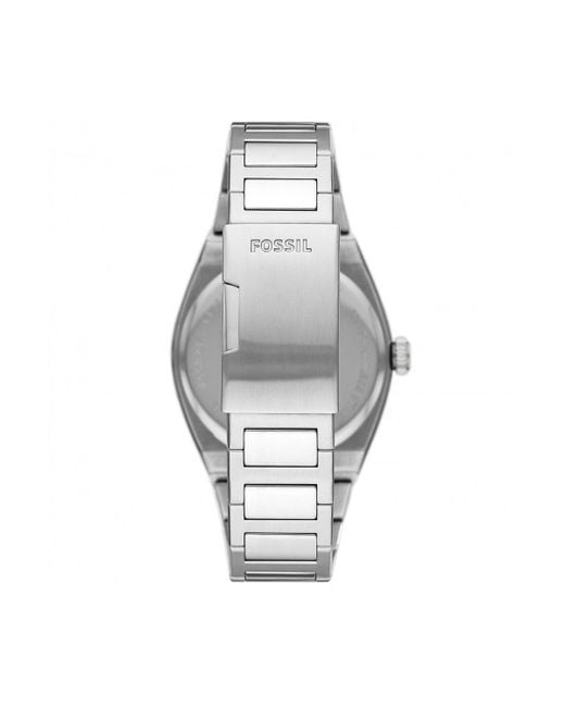 Fossil Black Everett 3 Hand Stainless Steel Fashion Analogue Quartz Watch - Fs5821 for men