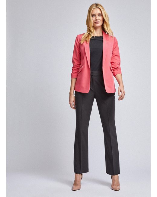 Dorothy Perkins Pink Coral Ruched Sleeve Jacket