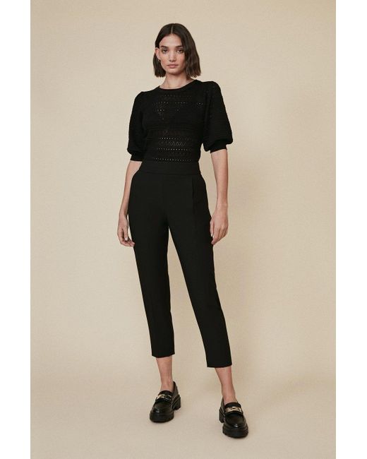 Oasis Natural Tapered High Waisted Trousers