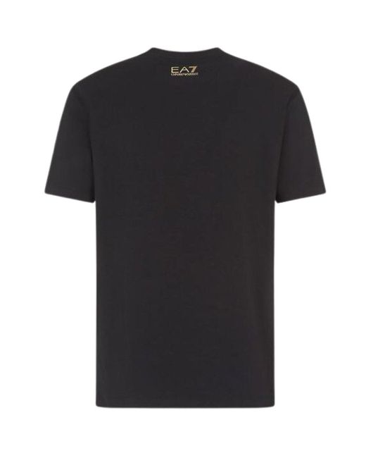 EA7 Gold Logo Black T-shirt for men