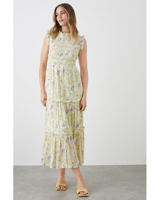 Dorothy Perkins Multicolor Soft Floral Tiered Midi Dress