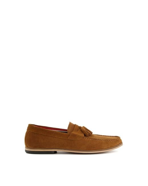 Dune Brown 'blaisse' Suede Loafers for men