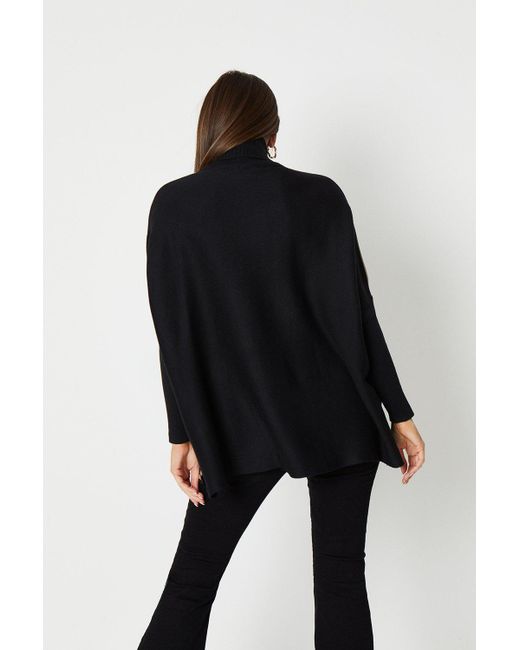 Wallis Zebra Roll Neck Jumper in Black Lyst UK