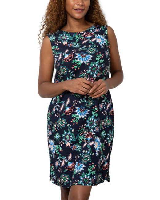 LILY & ME Blue Sleeveless Annie Dress Tree Of Life Round Neck