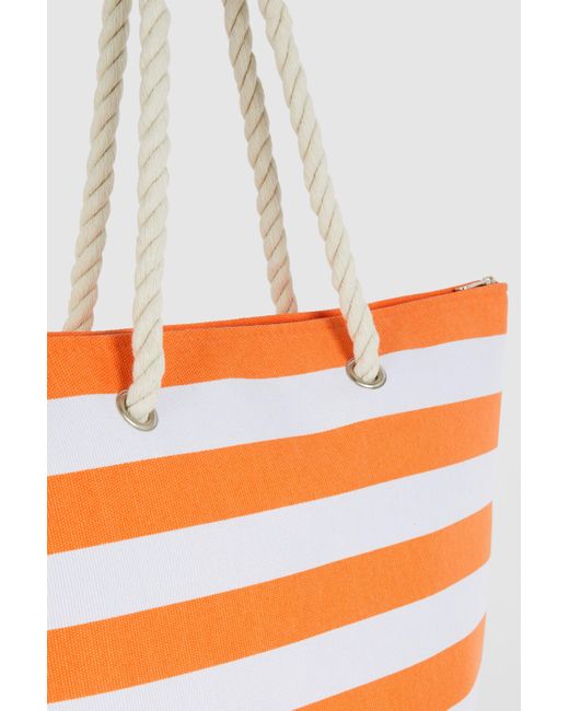 DEBENHAMS Orange Stripe Beach Bag