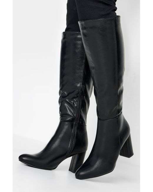 Yours Black Wide & Extra Wide Fit Heeled Knee High Boots