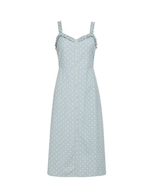 Dorothy Perkins Blue Mint Spot Print Ruffle Strap Cami Dress