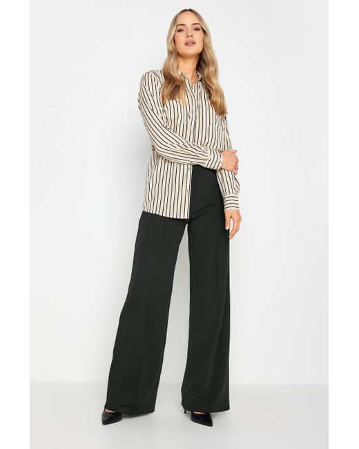 Long Tall Sally Black Tall Wide Leg Crepe Trousers