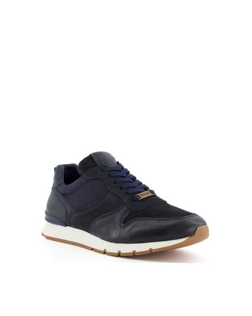 Dune Blue 'toils' Leather Trainers for men