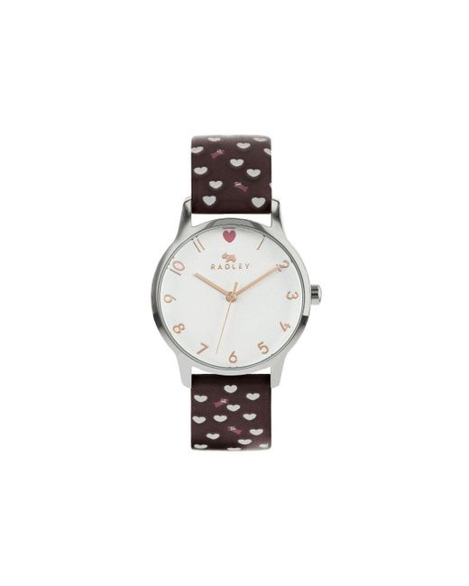 Radley White Dog And Heart Print Stainless Steel Fashion Analogue Watch - Ry2941a