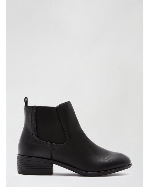 Dorothy Perkins Wide Fit Black Pu Maple Chelsea Boots