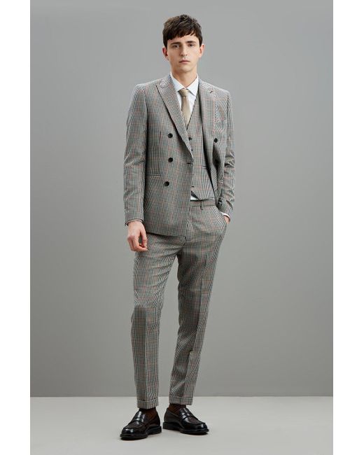 Burton Gray Skinny Multi House Check Suit Jacket for men