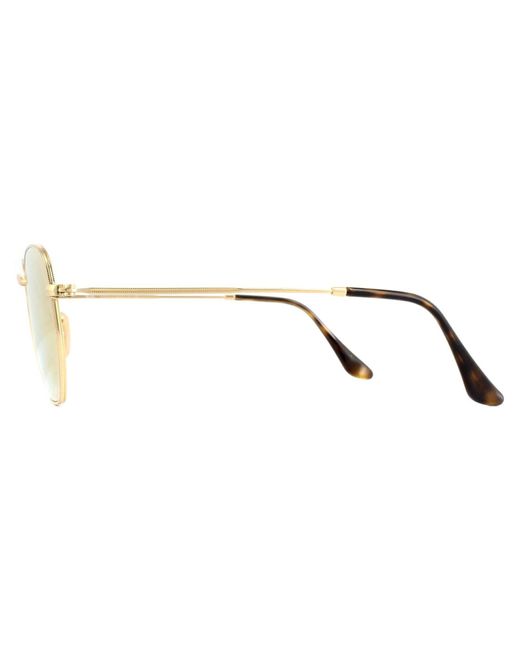 Ray-Ban Pink Square Gold Copper Flash Mirror Sunglasses for men