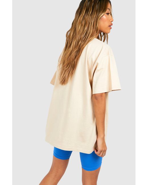 Boohoo Blue Saint Tropez Printed Oversized T-shirt