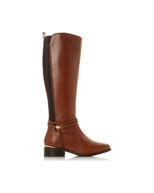 Dune Brown Wide Fit 'traviss' Leather Knee High Boots