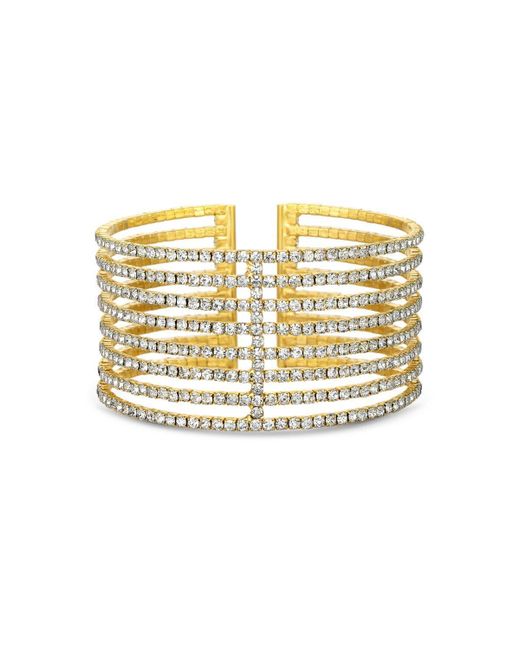 Mood Metallic Gold Crystal Diamante Oversized Cuff Bracelet