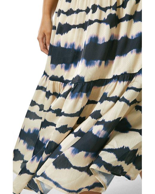 Karen Millen Blue Plus Size Tie-dye Cross Front Halter Dress