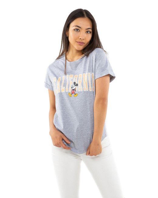 Disney Blue Mickey Mouse California Cotton T-shirt