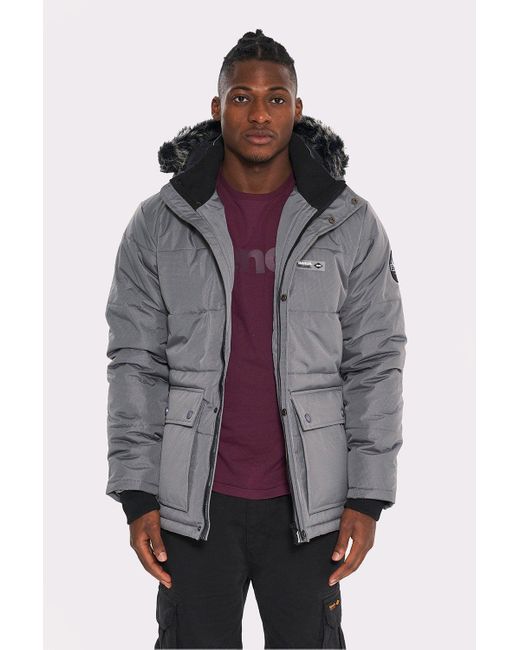 Bench Purple 'koufax' Quilted Longline Parka Jacket for men